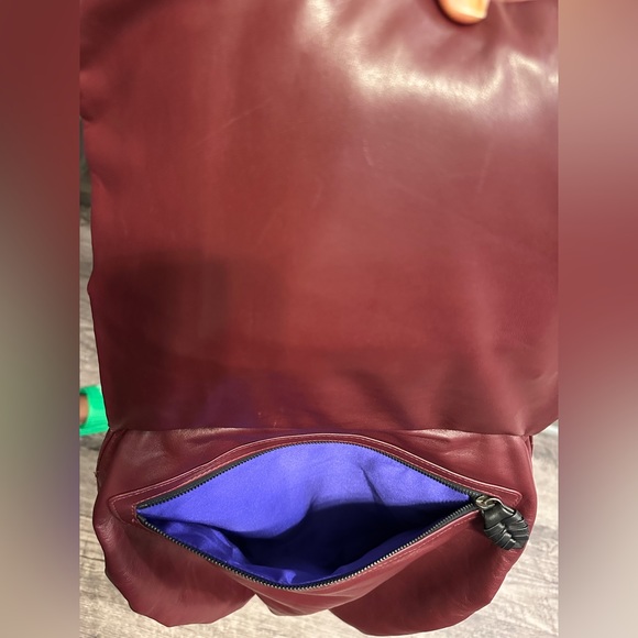 Khirma Eliazov Cha Cha Handbag | Burgundy Supple Leather Lots of Pockets! - Picture 11 of 16